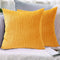 LHKIS Throw Pillow Covers 16x16 Set of 2, Decorative Corduroy Farmhouse Cushion Covers Pillowcase for Couch Sofa Bedroom Car, Yellow