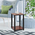 Furinno Turn-N-Tube End Table, Dark Cherry/Black