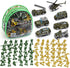 TOY Life Army Men Toys for Boys, Toy Soldiers Army Toys Plastic Green Army Men Army Action Figures Military Toys, Die Cast Metal Military Vehicles with a Bag Toy Helicopter, Halloween Prizes for Kids