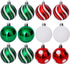 30PCS Christmas Balls Ornaments, Shatterproof Holiday Bulbs Festive Wedding Hanging Ornaments Christmas Tree Decoration (Red&Green)