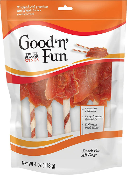 Good'n'Fun Triple Flavor Wings Treats for Dogs