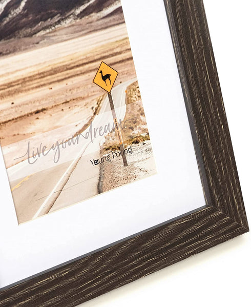 YOUNG POONG 11x14 Rustic Picture Frame for Table-Top Display and Wall Mounting Photo Frame(11x14-2Pack,Black)
