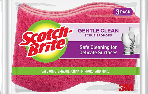 Scotch-Brite Brite Delicate Care Scrub Sponge 3/Pkg, 3 Count (Pack of 1)