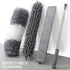 YVYV Microfiber Feather Duster 4PCS - Extendable & Bendable Dusters with Long Extension Pole , Washable Lightweight Dusters for Cleaning Ceiling Fan, High Ceiling, Blinds, Furniture, Cars