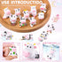 14 Pieces Mini Cute Cow Animals Miniature Figurines Toys Cow Cake Toppers Resin Garden Miniature Moss Landscape DIY Terrarium Crafts Ornament for Cake Decoration Garden Home Party Decor