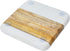 Creative Co-Op Marble & Acacia Wood, White & Natural, Set of 4 Coaster, 4"