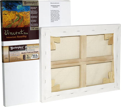 Masterpiece Artist Canvas 41030 Vincent PRO 7/8" Deep, 12" x 16", Cotton 10.5oz - 3X - Monterey Most Popular