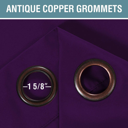 Thermal Insulated Blackout Window Curtains for Bedroom / Living Room Ultra Soft and Smooth Innovated Microfiber Grommet Curtains 84 Inch Length - Solid in Plum Purple ( One Panel )