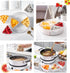Round Plastic Divided Serving Tray with Lids, Snack fruit tray, 5 Compartment Round Food Storage Lunch Organizer, food storage lunch storage box, vegetarian candy snack party appetizer tray