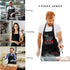 Apron for Men - Funny Mens black kitchen Cooking Chef Aprons for Adults with Pockets Father's Day