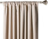 Amazon Basics Room Darkening Blackout Window Curtains with Tie Backs Set - 52 x 96-Inch, Taupe, 2 Panels