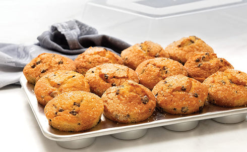 Nordic Ware Naturals 12 Cavity Muffin Pan with High-Domed Lid