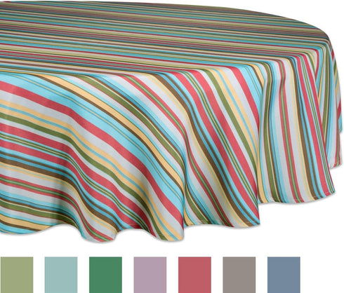 DII Summer Stripe Outdoor Tabletop Collection, Stain Resistant & Waterproof, 60" Round, Stripe