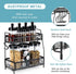 Homeweeks Spice Rack Kitchen Cabinet Organizer - 2 Tier Spice Organizer 5 Hooks Bathroom Organize Countertop Holder - Pantry Shelves Seasoning Storage Shelf Sink Rack for Kitchen (Black)