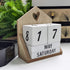 Wooden Calendar Block, Perpetual Desk Calendar, Date Block, for Desk, Office, Home Decor, 4.7x2.4x5.7 inches HOCHIZE