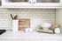 Creative Co-op Stoneware Butter Dish with Cow Decal, 6.75" L, White