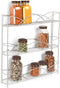 Freestanding Countertop or Wall Mount 3-Tier Spice Rack Organizer for Storing Bottles of Spices, Sauce, Dressing, Condiments, Vitamins & More, Great for Kitchen, Cupboards, Cabinet, Pantry, Silver
