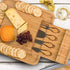 COMMERCIAL CHEF Cheese Board Premium Bamboo Kitchen Cutting Board Wood Set Charcuterie Platter Serving Tray, 4 Stainless Steel Knife and Server Set, Large