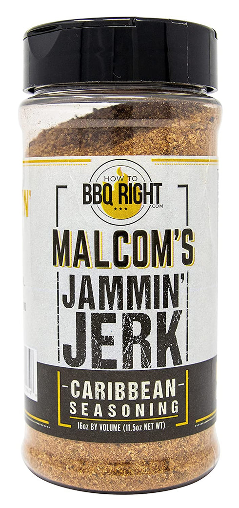 Malcom's Seasoning Jammin' Jerk | Spicy Blend of Island Seasing for BBQ, Grill and Everyday meals | Great on Chicken, Fish, Pork, and Wings | 16 Ounce by Volume (11.5oz by Net Weight)