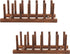 MyGift Brown Wood Dish Drying Rack, Kitchen Countertop Plate Display Holder with 6 Slots, Set of 2