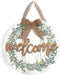 Barnyard Designs Rustic Wood Hanging Welcome Sign for Front Door or Covered Outdoor Porch, Farmhouse Home Decor, White 12? x 12?