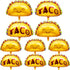 10 Pieces Taco Mylar Balloons Taco Foil Balloons Gold Taco Balloons for Birthday Wedding Baby Shower Mexican Fiesta Theme Party Decoration