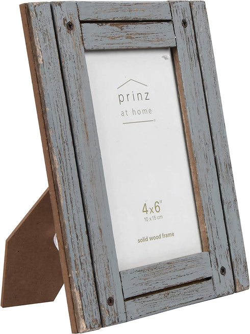 PRINZ Homestead 4-Inch by 6-Inch Rustic Wood Frame in Distressed Finish, Gray