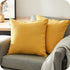 Top Finel Decorative Throw Pillow Cases Soft Chenille Solid Cushion Covers 24 X 24 for Couch Bedroom Car, Pack of 2, Mustard Yellow