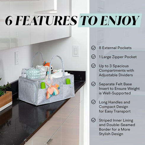 Infinite Lotus Baby Diaper Caddy Organizer for Diapers, Wipes & Other Nursery Essentials - Portable Diaper Caddy for Changing Table Organizer & Around the House - Diaper Caddy Basket - Diaper Storage Caddy
