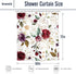 Homewelle Burgundy Floral Shower Curtain Botanical Rustic Flower 60Wx72L Inch Cute Vintage Wildflower Elegant Herbs Retro Spring Plant Nature Aesthetic Classic Polyester Fabric Bathroom Bathtub
