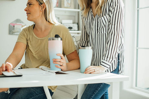 Simple Modern Tumbler with Clear Flip Lid and Straw | Reusable Insulated Water Bottle Stainless Steel Travel Mug | Slim Cruiser Collection | 32oz, Riptide