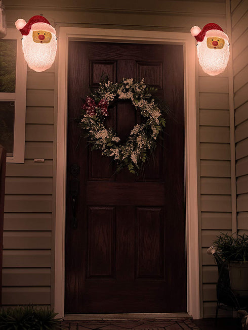 Besti Santa Porch Light Cover Holiday and Christmas Decorations | Flexible, Weather-Resistant Acrylic | No Tools or Installation Required | Fits Standard Outdoor Lighting