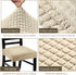 4 Pieces Chair Seat Covers Chair Slipcovers Dining Chair Covers Elastic Seat Protector Soft Stretch Slipcovers Removable Chair Protector Cover for Kitchen Dining Room Wedding (Beige)