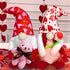 TURNMEON 2 Pcs Valentine's Day Plush Gnomes Decorations, 14" Mr & Mrs Scandinavian Swedish Tomte Gnomes Doll Elf with Bear Rose Valentines Decorations Home Indoor Outdoor Table Ornament Gifts Present