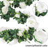 CEWOR 4pcs 26.2ft Artificial Rose Garlands Fake Silk White Rose Flowers Hanging Vines for Wedding Party Home Wall Garden Hotel Outdoor Decor