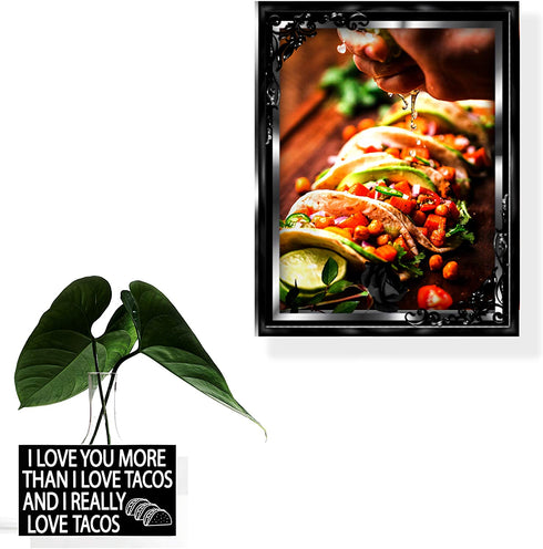 JennyGems Taco Sign, I Love You More Than I Love Tacos and I Really Love Tacos, Wood Sign, 9.5x5.5 Inches, Taco Gifts, Taco Decor, American Made