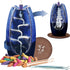 Ronlap Dual Sided Incense Waterfall Burner, Ceramic Backflow Smoke Incense Holder, Cool Aromatherapy Fountain Reverse Smoke Waterfall with 120 Incense Cones+30 Incense Sticks+1 Tweezer+1 Mat, Navy