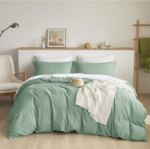 Bedsure Twin Duvet Cover Set Sage Green - Brushed Microfiber Soft Duvet Cover Twin 2 Pieces with Zipper Closure, 1 Duvet Cover 68x90 inches and 1 Pillow Sham