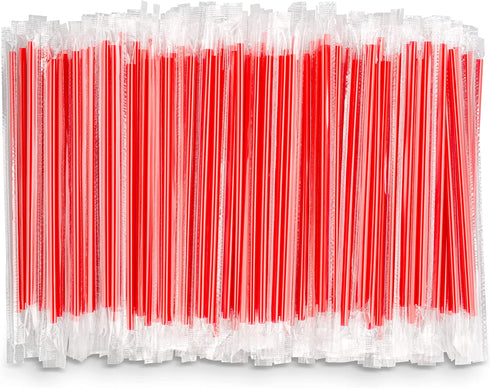 DuraHome Plastic Stirrer Straws Individually Wrapped 1000 Pack, 5.75-Inch Sip Drinking Stir Sticks for Cocktails and Coffee, BPA-Free Disposable, Bulk Set