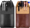 Meetory 2 Pieces Leather Pen Holder, Pens Pocket Protector, Pocket Protector for Shirts, Lab Coats, Pants (Brown, Black)