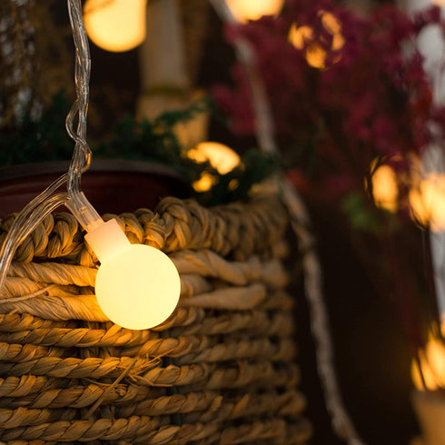 Globe String Lights, 33 Feet 100 Led Fairy Lights Plug in, 8 Modes with Remote Mini Globe Lights for Indoor Outdoor Bedroom Party Wedding Garden Christmas Tree Decor, Warm White