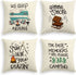 AVOIN colorlife Camper Trailer Campfire Throw Pillow Covers, 18 x 18 Inch Gimme S'More Tree Pillows Cushion Case for Sofa Couch Set of 4