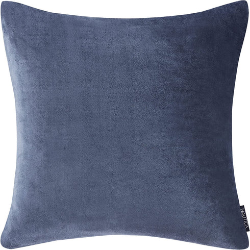 Nautica Home | Plush Euro Collection | Ultra Soft & Cozy Microsuede Decorative European Sham, Zipper Closure, Easy Care Machine Washable, 26" x 26", Navy