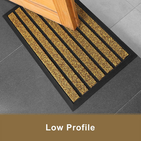 Amagabeli Outside Shoe Mat Rubber Doormat for Front Door 18"x 30" Outdoor Mats Entrance Waterproof Rugs Dirt Debris Mud Trapper Carpet for Patio Non Skid Doormats All Weather Exterior Door Mat