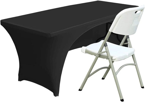 ABCCANOPY Spandex Open Back Table Cover 6 ft. Fitted Polyester Tablecloth Stretch Spandex Tablecover Table Toppers 30+ Colors