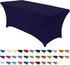 ABCCANOPY Spandex Tablecloths for 4 ft Home Rectangular Table Fitted Stretch Table Cover Polyester Tablecover Lash Bed Cover Table Toppers Massage Table Cover, Navy Blue