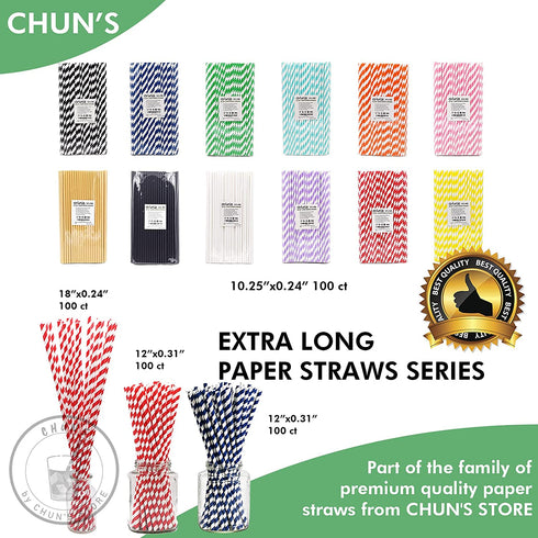 Short Paper Straws Bulk 5.5 inch - 500 ct. Disposable Black Paper Drinking Straw, Sip Stirrers for Cocktail, Coffee and Short Drinks, by CHUN'S STORE