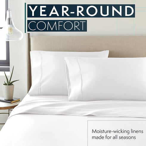 HC Collection Twin Size Sheets Set - Bedding Sheets & Pillowcases w/ 16 inch Deep Pockets - Fade Resistant & Machine Washable - 3 Piece 1800 Series Twin Bed Sheet Sets White