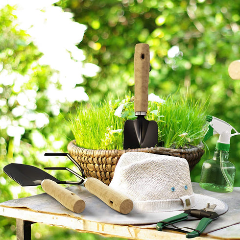 Pure Garden 75-08002 8 Piece Garden Tool and Tote Set Repel-pesticides, 7x4.5, b
