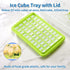 Ice Cube Tray with Lid and Bin for Freezer, Easy Release 55 Nugget Ice Tray with Cover, Storage Container, Scoop. Perfect Small Ice Cubes Trays & Mold. Flexable Durable Plastic, BPA Free